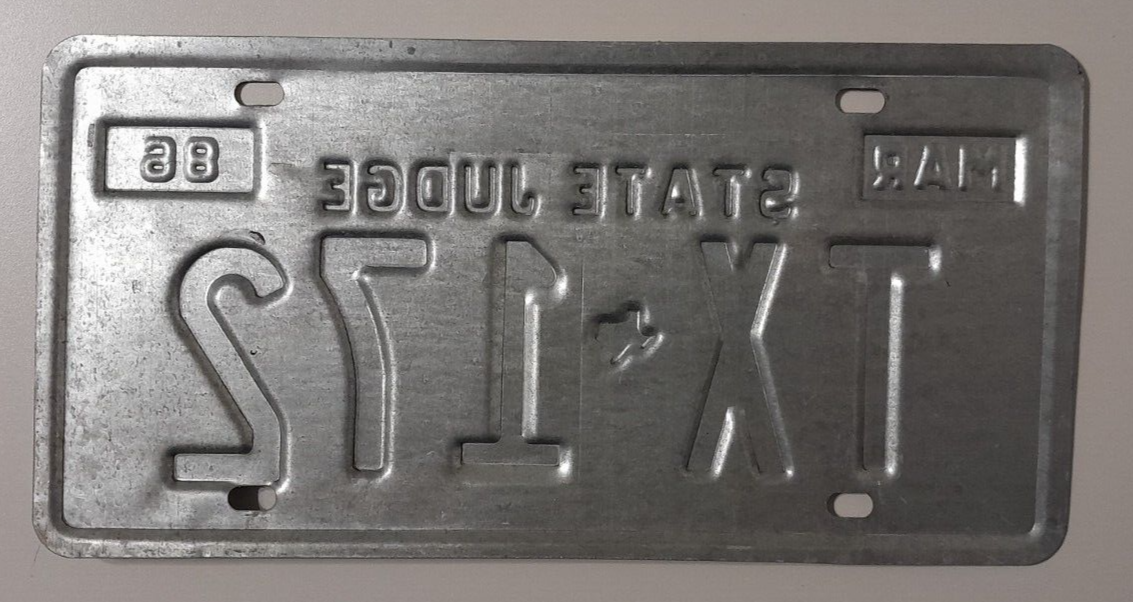 🐾 1986 TEXAS "STATE JUDGE" LICENSE PLATE (TX172) eBay