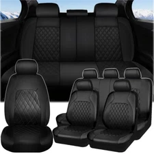 For TOYOTA Car Seat Covers Front Rear 5-Seat Protector PU Leather Full Set Pad
