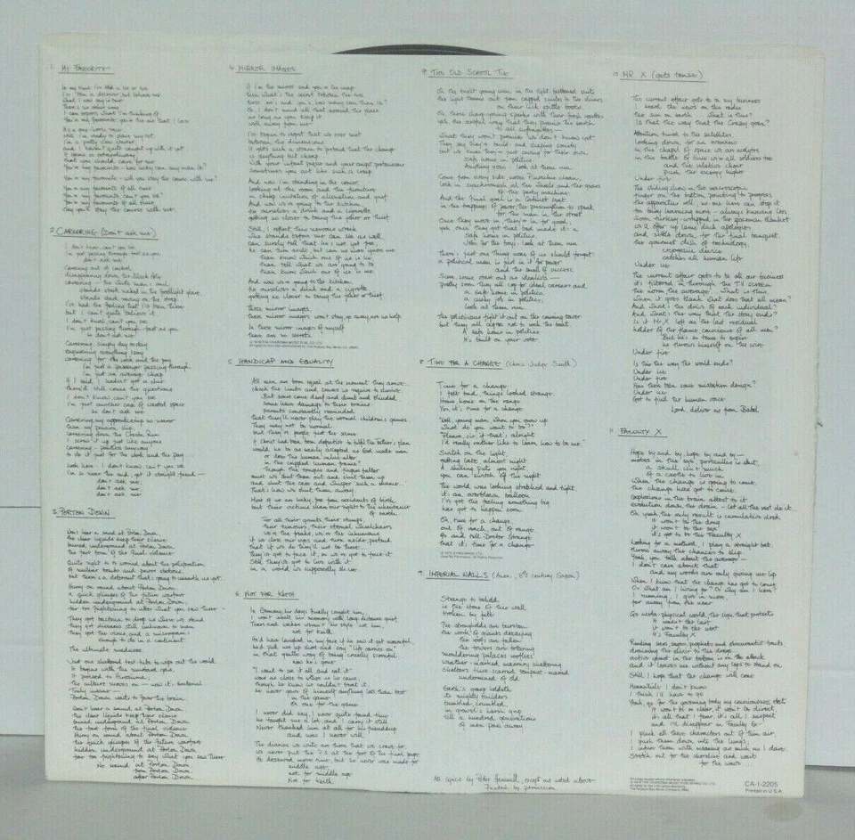 PETER HAMMILL pH7 LP 1979 Charisma Plays Well CA12205 Van Der Graaf Generator  - Image 4 of 4