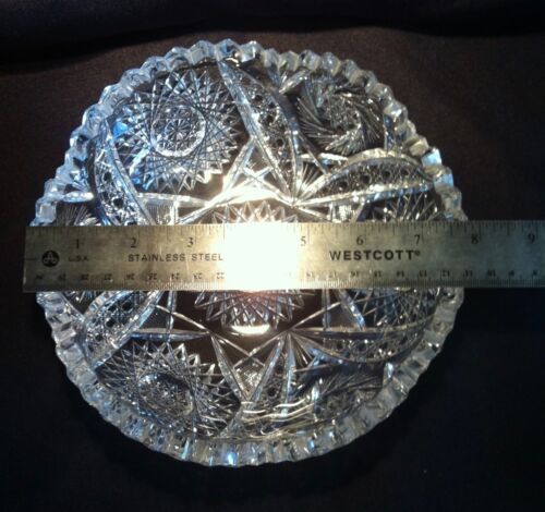 ABCG Cut Glass Bowl 7 3/4" - Picture 5 of 7
