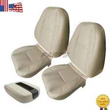 For 2007-2014 Chevy Tahoe Front Bottom & Top Replacement Leather Seat Cover Tan