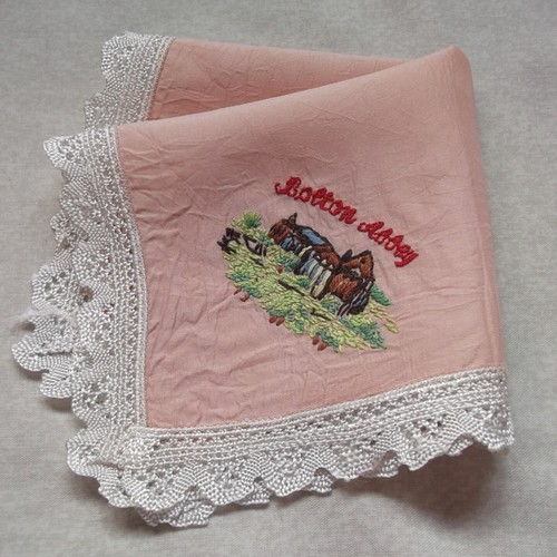 Handkerchief Vintage Top Pocket Square Hanky 1930s 1940s Bolton Abbey - Picture 6 of 12