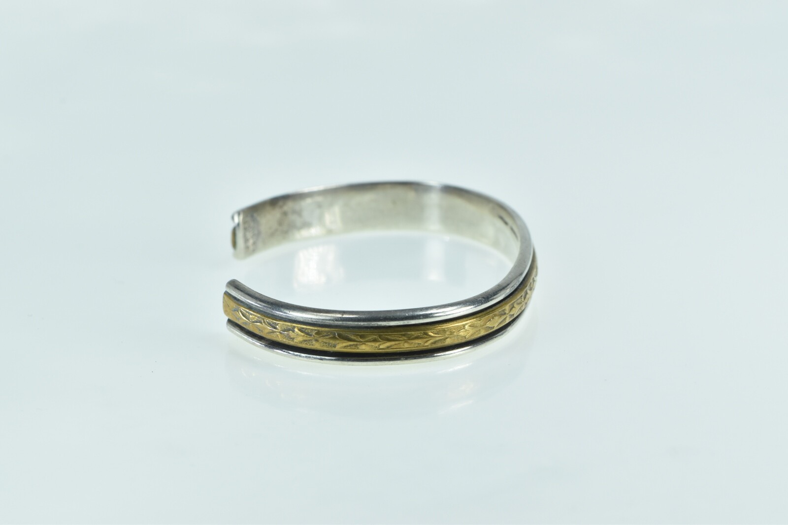 Sterling Silver Bronze Accent Leaf Pattern Statem… - image 2