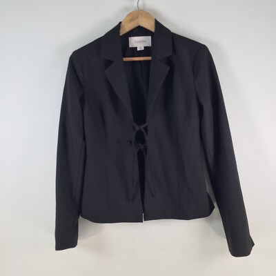 Glassons blazer jacket womens black long sleeve city office smart