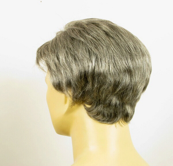 Perruque homme cheveux naturels poivre et sel François l prothèse capillaire grise