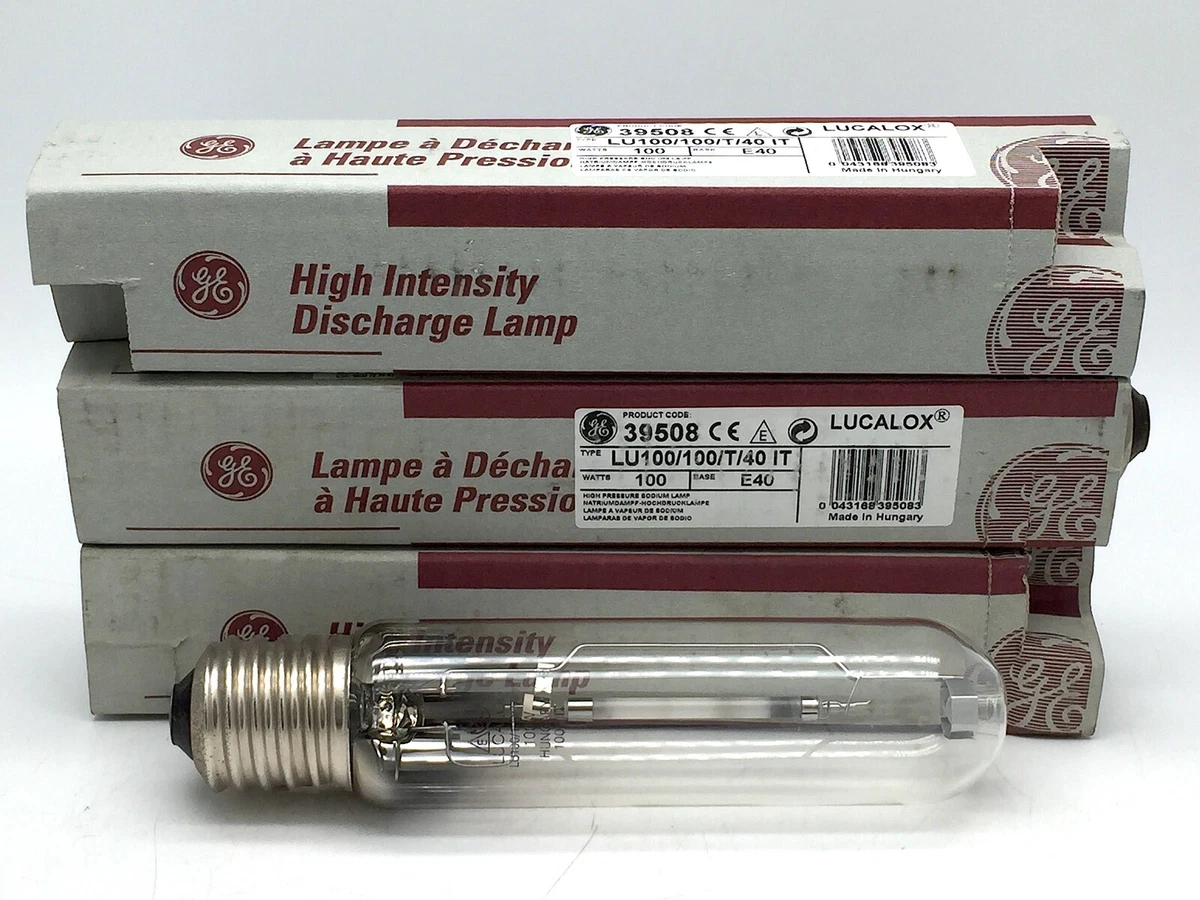 GE Lucalox LU100 100W LU100 100 T 40 IT HPS Lamp E40 Mogul 39508 x3
