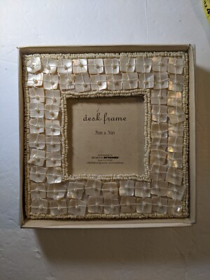 #ad #ad Bed Bath Beyond Lifestyle Collection Picture Frame White Seed Beads Mother Of... $15.74