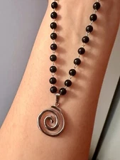 Spiral  Swirl Pendant Necklace  Chain Silver Unisex Women Men Brand New