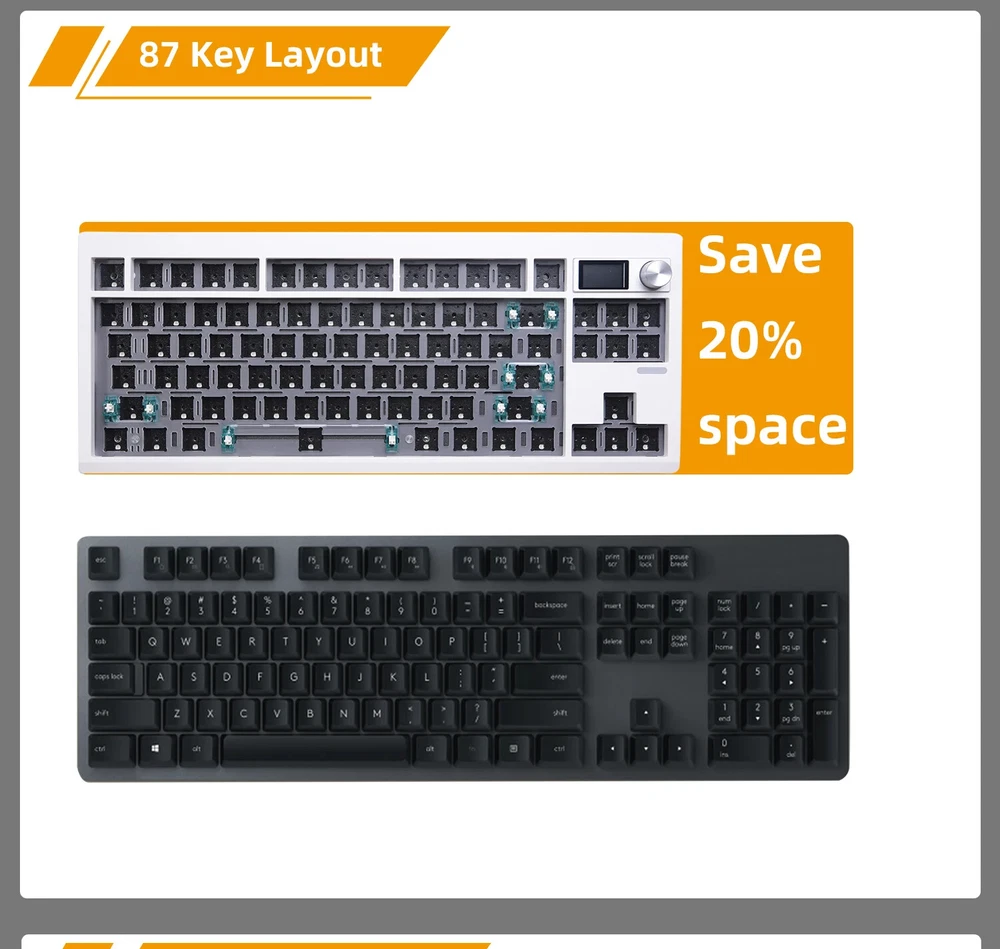 Mechanical Keyboard Kit with RGB Backlit Display and Gasket Structure
