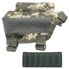 Shooters Gate Rifle Buttstock Cheek Rest with Shell Carrier - ACU