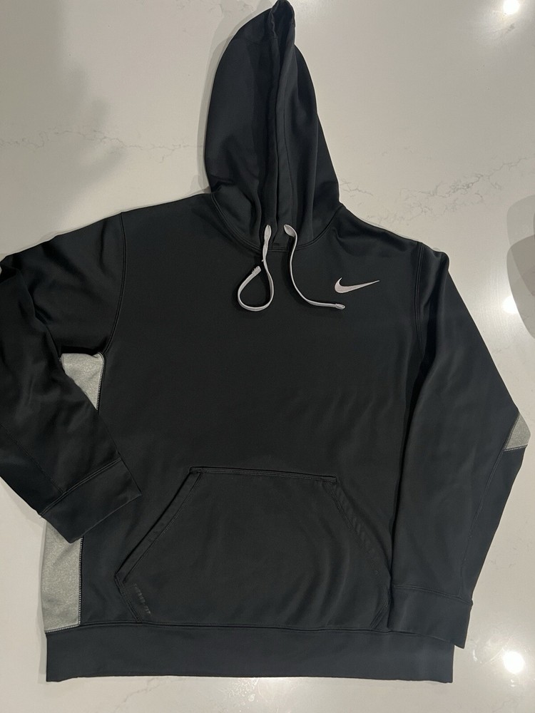 Nike Therma-Fit Pullover Hoodie for Men, Size Large, Black/Gray 485784-011