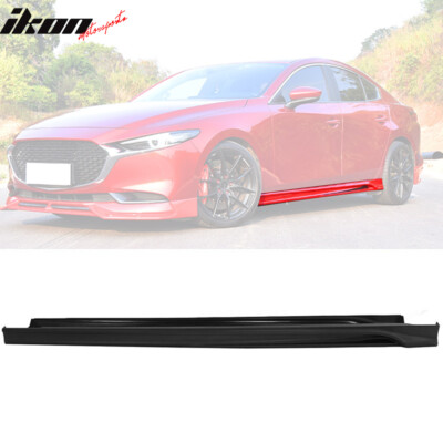 Fits 19-20 Mazda 3 Sedan 4DR Side Skirts Extension Rocker Panel