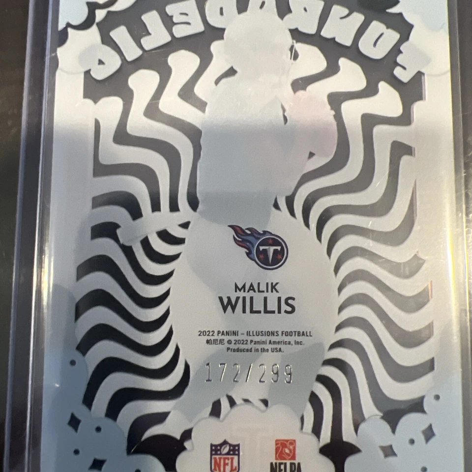 2022 Panini Illusions Funkadelic Blue /299 Malik Willis Rookie color match - Image 4 of 4