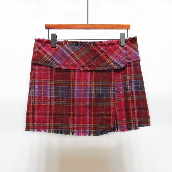 MAX&CO by Max Mara Wool checkered wrap mini skirt women's 26