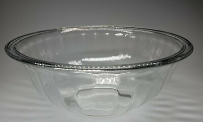 Vintage Pyrex #325  Clear Ribbed Sides  2.5 L Mixing Nesting Bowl 10'' Free Ship!