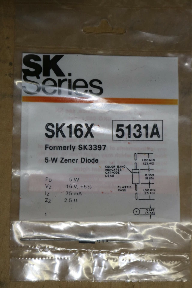 批量 7 件 - RCA SK 系列 SK16X 以前 SK3397 5-W Zener 二极管 — 第 2/4 张图片
