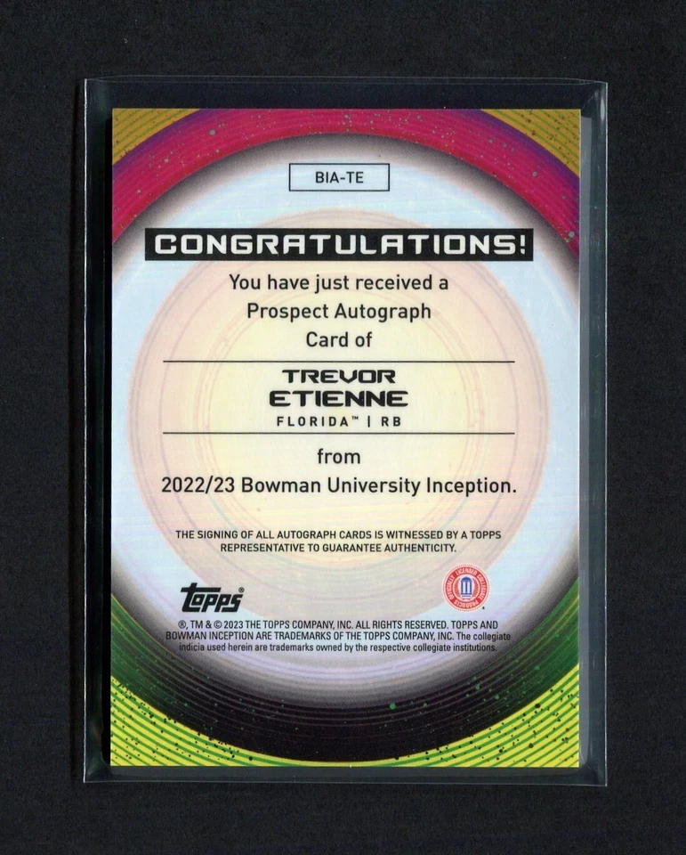 2022-23 Bowman Inception University - #BIA-TE Trevor Etienne [Autograph] Gators - Image 2 of 2
