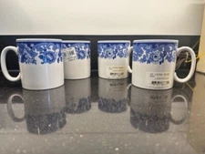 Spode Jane Seymour St. Catherine's Court Blue Transferware Mugs SET of 4 NEW