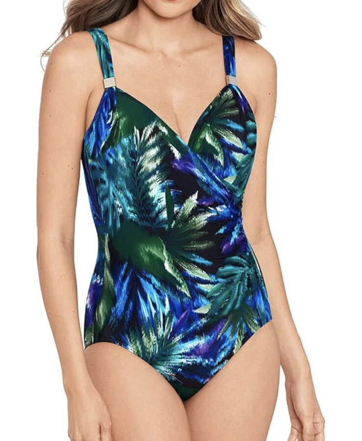 NWT Miraclesuit Women Swim Siren Tummy Control Underwire Bra One Piece Size  16