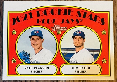 2021 Topps Heritage Rookie Stars Tom Hatch/Nate Pearson #301 RC Blue Jays