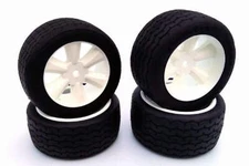 GRAVITY RC VTA TIRES AND WHEELS PRE GLUED (4) WHITE WHEELS [GRC145W]