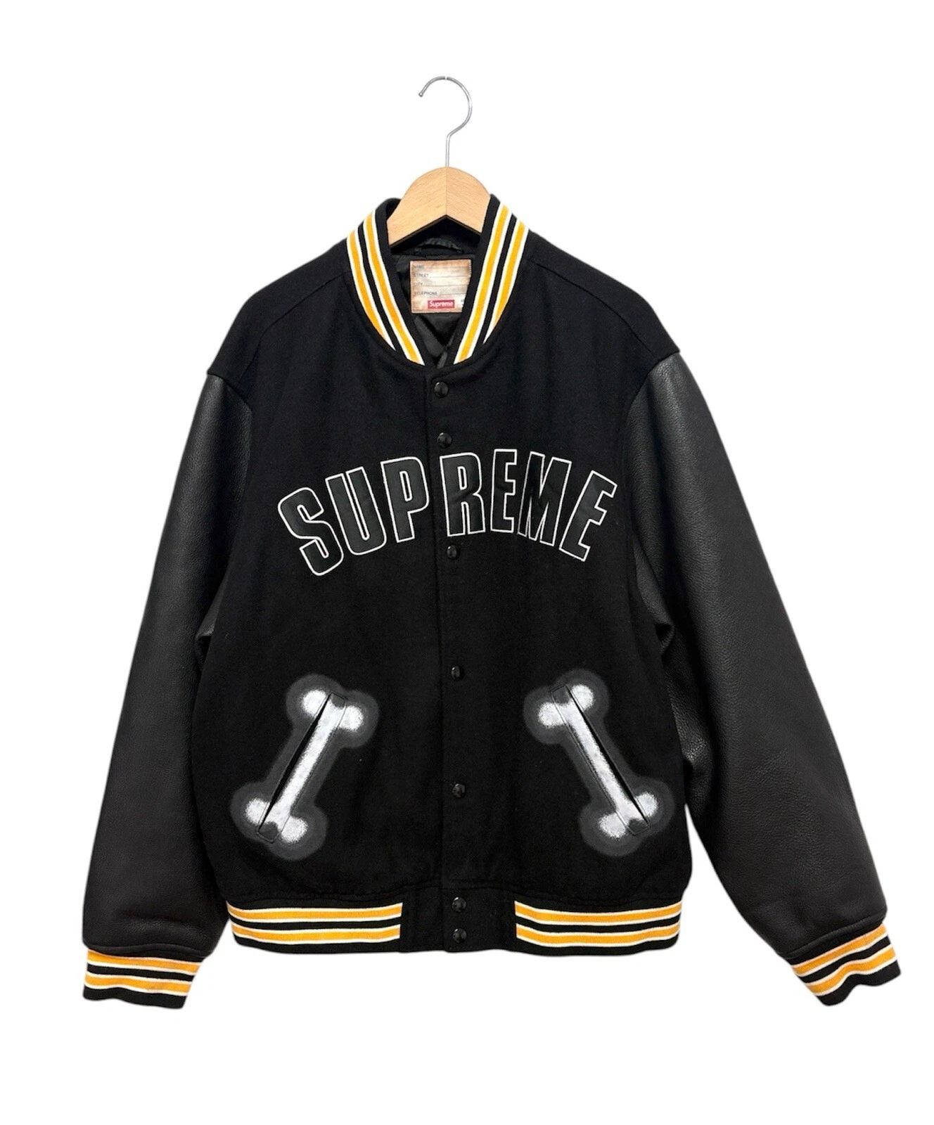 Veste universitaire SUPREME Bone XL noire