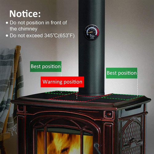 Log Burner Stove Fan Overheat Protection Silent Operation Eco Friendly 4 Blades - Picture 8 of 12