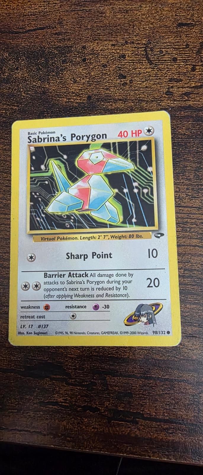 Sabrina's Porygon 98/132 Common Gym Challenge Pokemon Lightly Played
