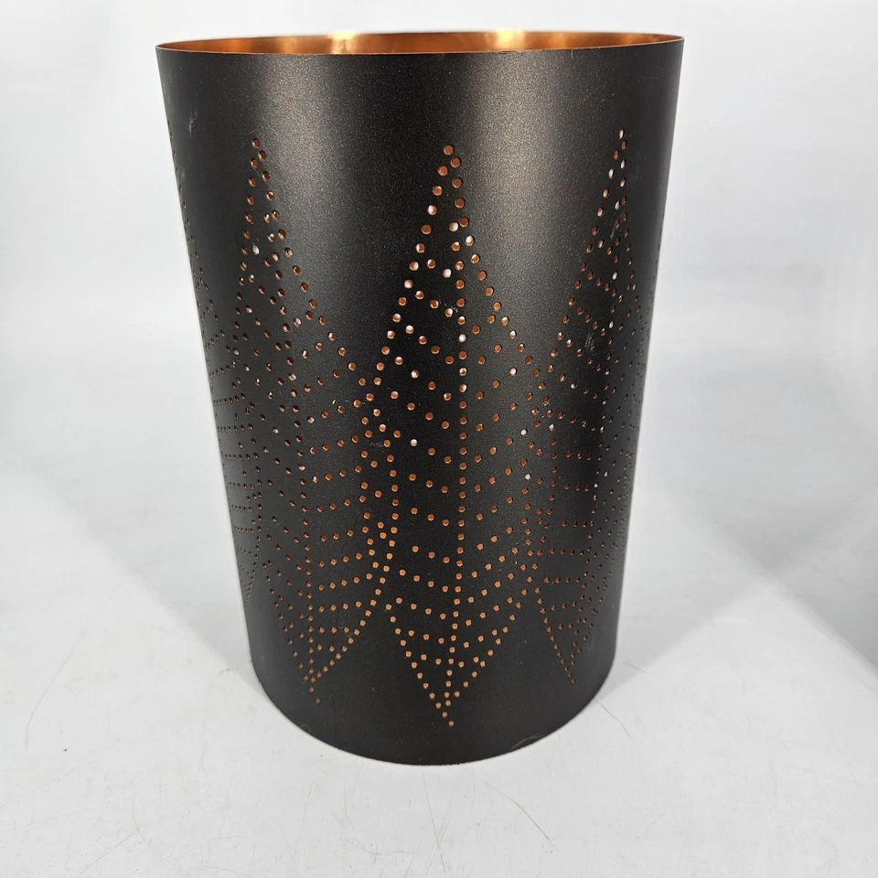 Candelabros grande pequeño corte hoja negra barril cobre huracán Foto 2 de 4