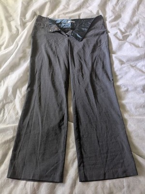 Studio Y Women's Size 9/10 32x29 Wide Leg Bootcut Gray Dress Pants Stretch
