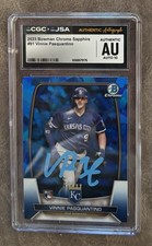 2023 Bowman Chrome Sapphire #91 Vinnie Pasquantino RC CGC AU Auto 10