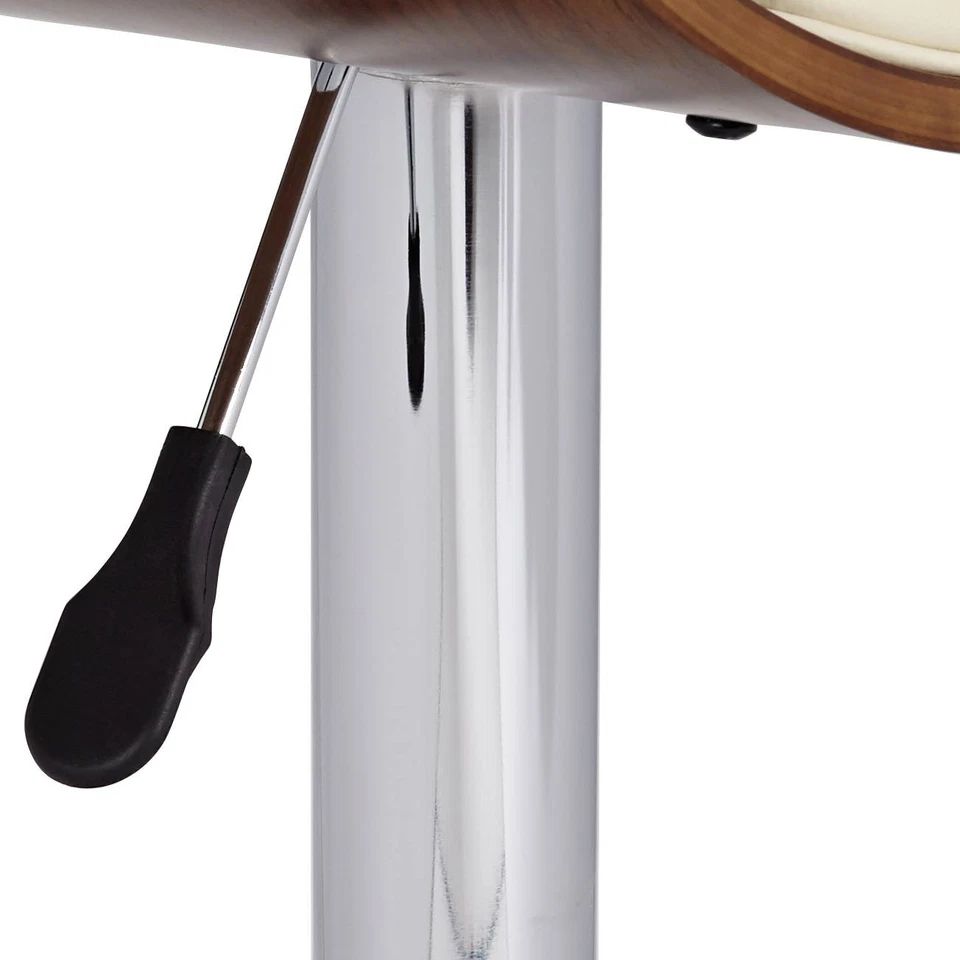 Walnut Swivel Bar Stool 33" High Modern Cream Cushion for Kitchen Counter Island - Image 4 of 4