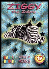 1999 Beanie Babies Series III Wild Cards Teal Ziggy The Zebra #51