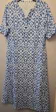 Women's Blue & White Full Length Dress Size Medium Brand New