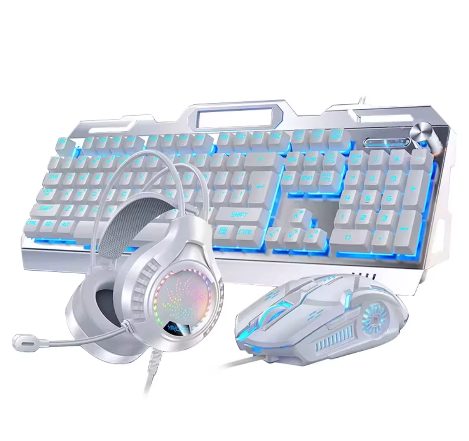 Teclado para juegos RGB 3 en 1 + mouse + combo de auriculares - teclado retroiluminado de 104 teclas Foto 2 de 4