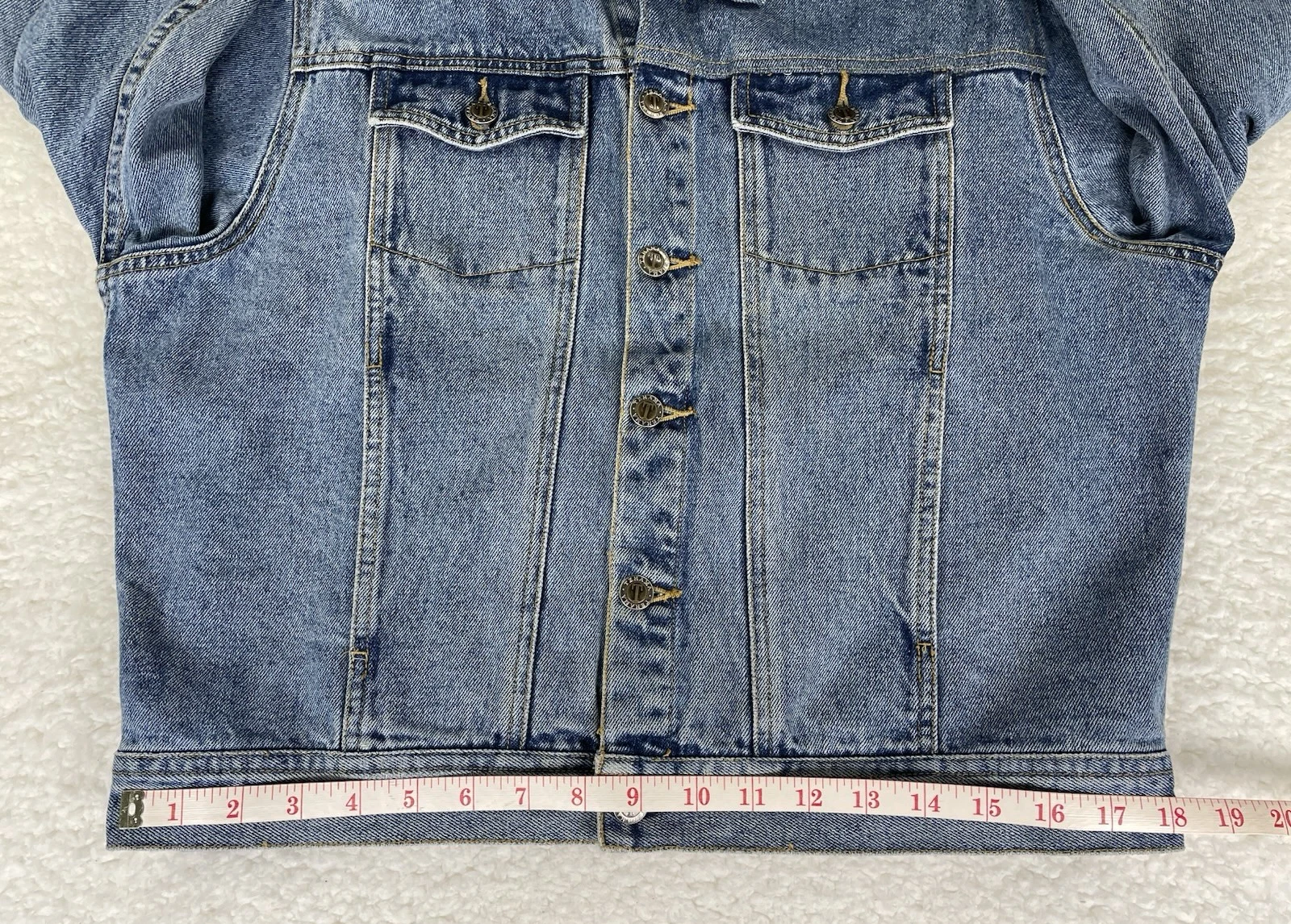 VTG Tehama-Clint Eastwood American Flag Embroidered Denim/Jean Jacket Unisex S - product detail image 11