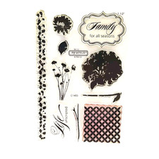 UNSCRIPTED Close To My Heart Clear Stamp Set Wildflowers Family Sayings C1465