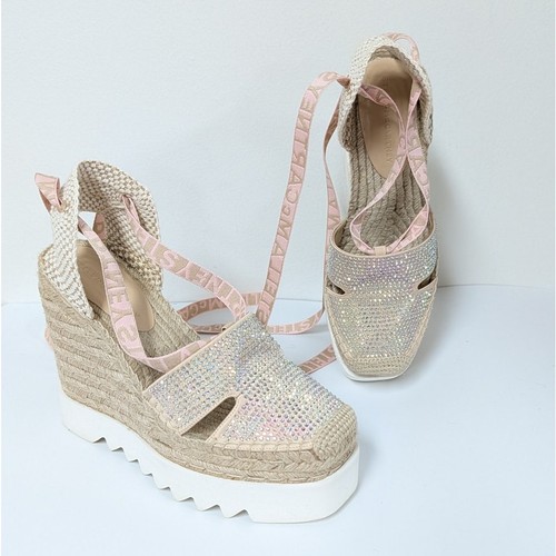 Espadrilles plateforme Stella McCartney Gaia Crystal cheville-wrap femme EU 40/US 10 - Photo 2/14