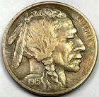 1915-S BUFFALO NICKEL GORGEOUS AU DETAILS TONED FULL HORN KEY DATE COIN W LUSTER