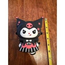 Sanrio Kuromi Silicone Coin Purse Pouch with Lanyard Black Pink Kawaii Anime