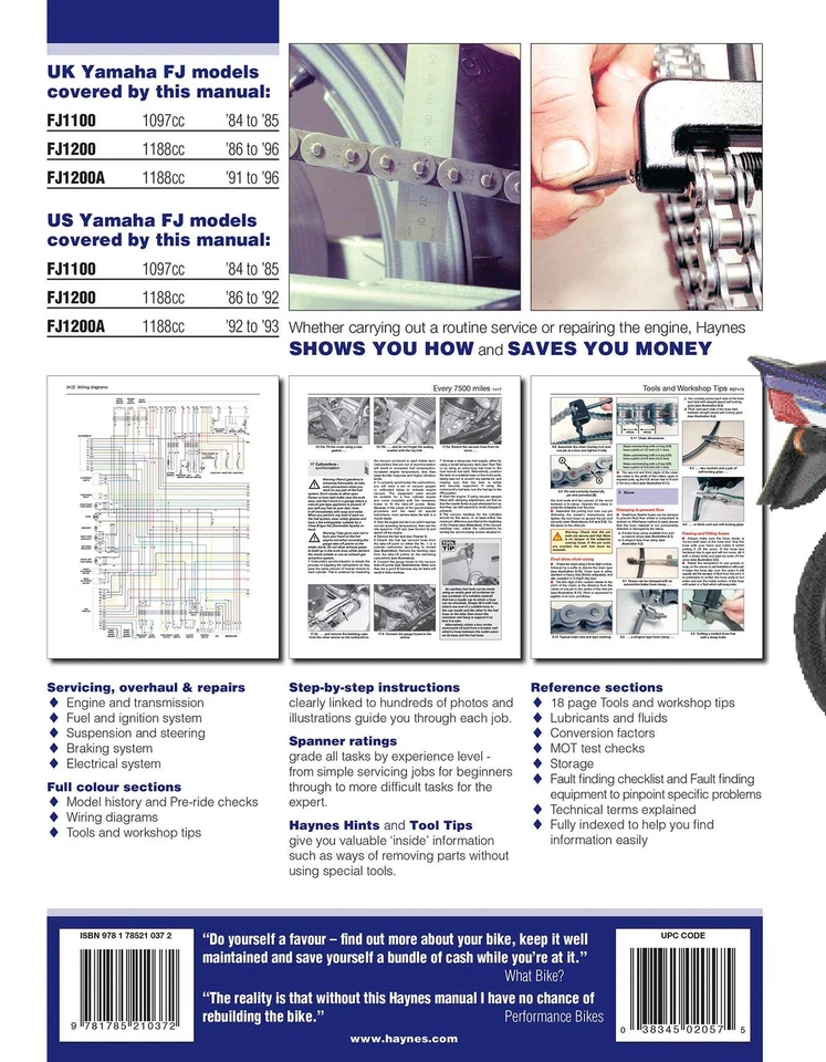 Yamaha FJ1100 & 1200 Fours (1984-1996) Haynes Repair Manual - Image 2 of 4