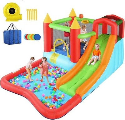 Kids Waterslide Park Infalatable Bounce Castle Outdoor/Indoor Use Endless Fun 