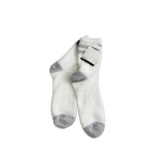NWT Snugadoo Cozy Fuzzy Socks Adults One Size White Gray Striped Soft Plush New