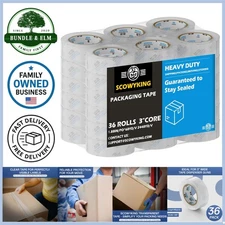 Clear Packing Tape Bulk 36 Rolls 1.88 Inch x 68 Yards Heavy Duty Sealing