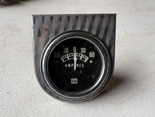Vintage Stewart Warner Sw 60-0-60 Amp Gauge W Engine Turned Dash Panel 6-26