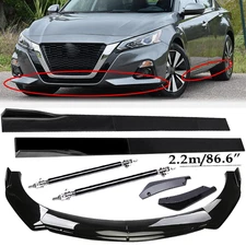 Front Bumper Lip Spoiler Body Kit Rear Lip Glossy Black For Nissan Altima Maxima