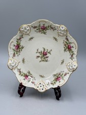 Piatto porcellana vintage Rosenthal Germany classico rosa traforato bordo oro