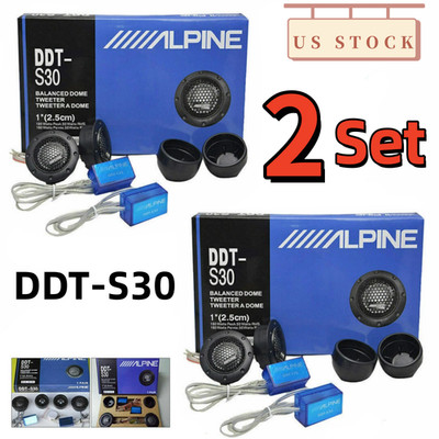 2Pair Alpine DDT-S30 360W 2.5CM 1'' Soft Dome Balanced Car Audio Speakers Tweeter