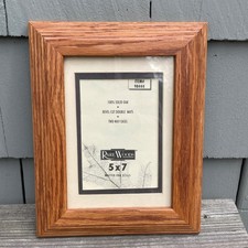 8 x 10 Oak Hard Wood Frame w Glass for 5 x 7 Image w Double Matt for 4.5 x 3.5