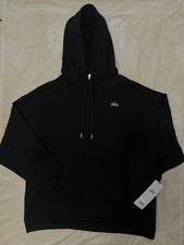 ALO Yoga Black Full Zip Up Sweatshirt Fitness French Terry - Size Medium